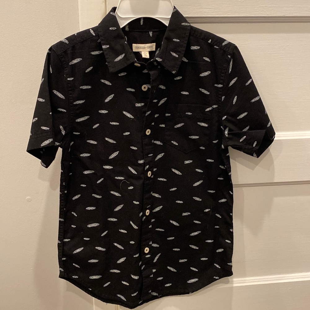 Tucker + Tate short sleeve button down shirt, size M 8-10, NWT
